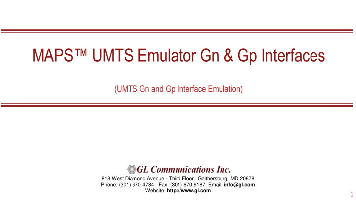 maps umts emulator gn gp interfaces