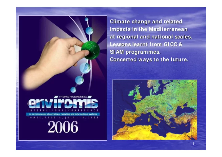 climate change and related climate change and related