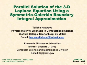Parallel Solution of the 3-D  Laplace Equation Using a  Symmetric-Galerkin Boundary  Integral