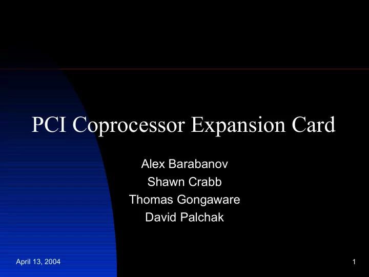 pci coprocessor expansion card