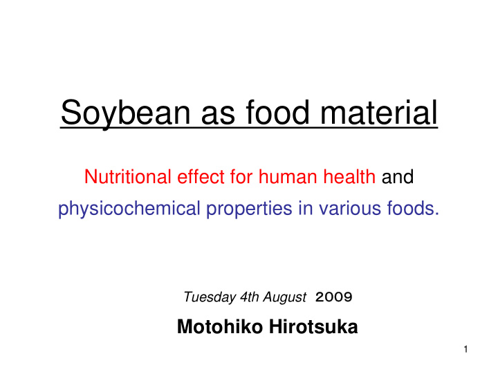 soybean as food material