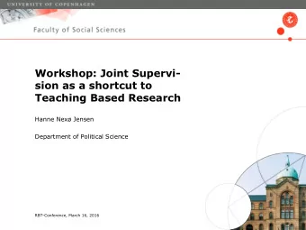 Hanne Nex Jensen  Department of Political Science  Enhedens navn og Sted og dato: