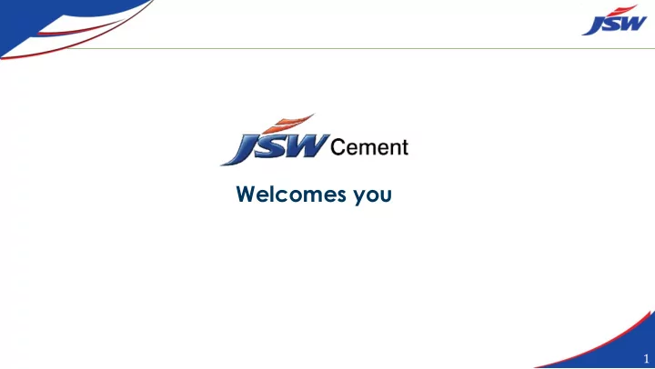 welcomes you