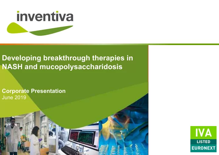 developing breakthrough therapies in nash and