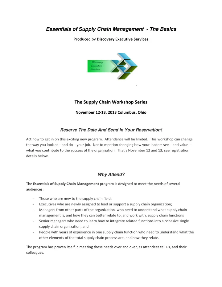 essentials of supply chain management the basics