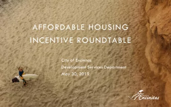 City of Encinitas  Development Services Department  May 30, 2019  PURPOSE  To brainstorm