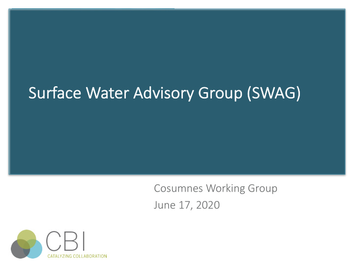 surface water advisory y group swag