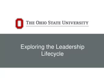 Exploring the Leadership  Lifecycle  NEEDS ANALYSIS  - What are your goals?  - How will volunteers