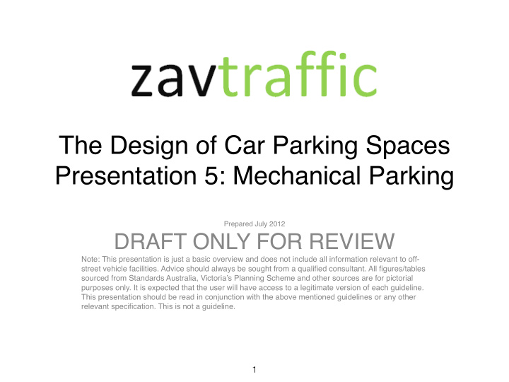 the design of car parking spaces presentation 5