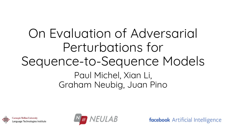 on evaluation of adversarial perturbations for sequence