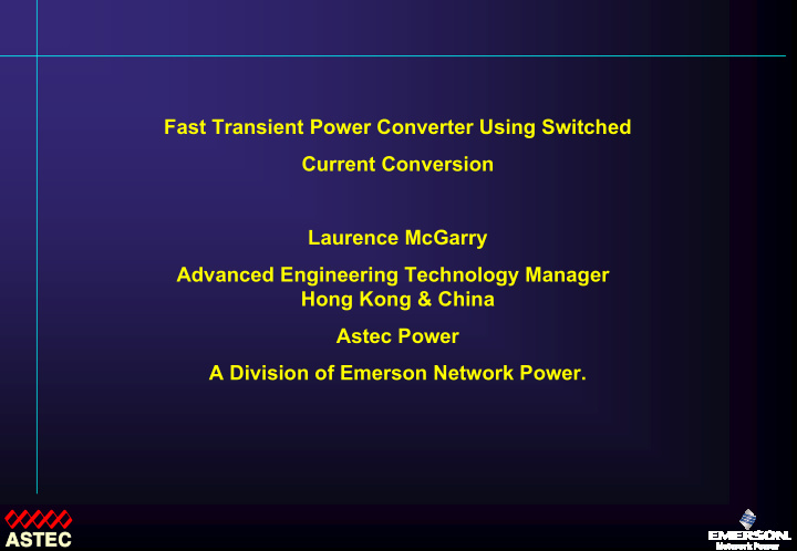 fast transient power converter using switched current