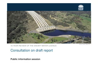 Consultation on draft report  Public information session  Welcome  Were seeking your feedback