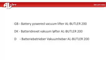 DK - Batteridrevet vakuum lfter AL-BUTLER 200  D    - Batteriebetrieber Vakuumheber AL-BUTLER 200
