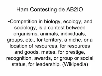 Ham Contesting de AB2IO  Competition in biology, ecology, and  sociology, is a contest between