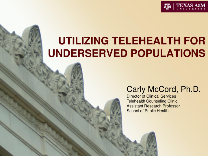utilizing telehealth for underserved populations