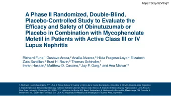 A Phase II Randomized, Double-Blind,  Placebo-Controlled Study to Evaluate the  Efficacy and Safety