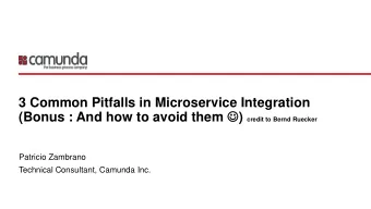3 Common Pitfalls in Microservice Integration (Bonus : And how to avoid them  ) credit to Bernd