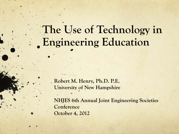 the use of technology in engineering education