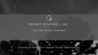 Investing in Tomorrows Highest Growth Opportunities  Forward Looking Statements  Except for the