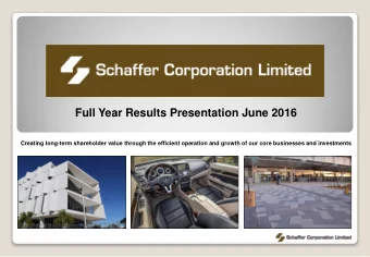Full Year Results Presentation June 2016  Creating long-term shareholder value through the