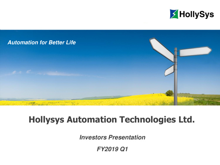 hollysys automation technologies ltd
