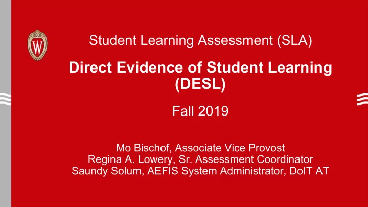 direct evidence of student learning desl