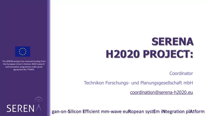 gan on s ilicon e fficient mm wave eu r opean syst e m i