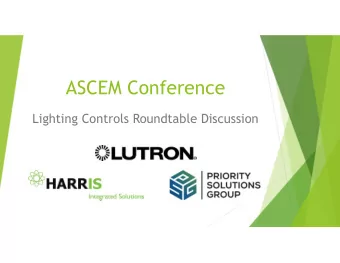 ASCEM Conference  Lighting Controls Roundtable Discussion  Why do we want lighting controls?