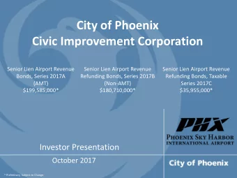 City of Phoenix  Civic Improvement Corporation  Senior Lien Airport Revenue  Senior Lien Airport