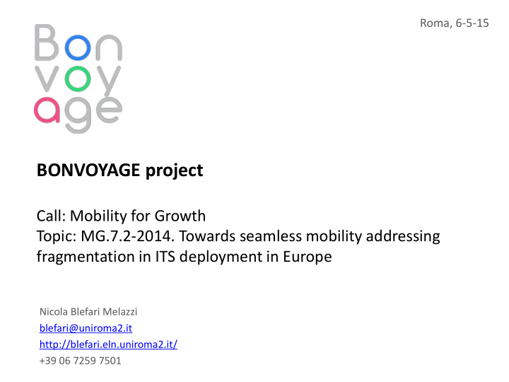 bonvoyage project