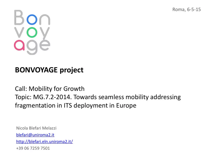 bonvoyage project