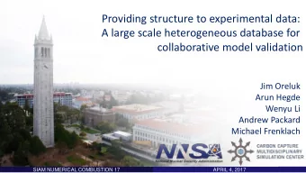 Providing structure to experimental data:  A large scale heterogeneous database for  collaborative