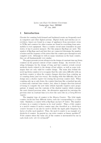 1  Introduction  Circuits for counting both forward and backward events are frequently used  in