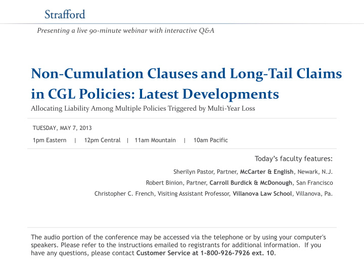 non cumulation clauses and long tail claims in cgl