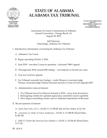 Association of County Commissions of Alabama  Annual Convention - Orange Beach, AL  August 20, 2019
