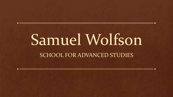 samuel wolfson