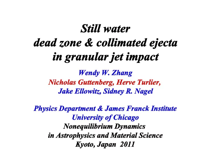still wat st water dead zone collimat dead zone col mated