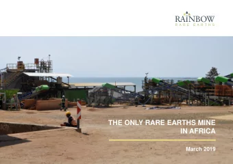 IN AFRICA  March 2019  DISCLAIMER  These Presentation Materials are for information purposes only