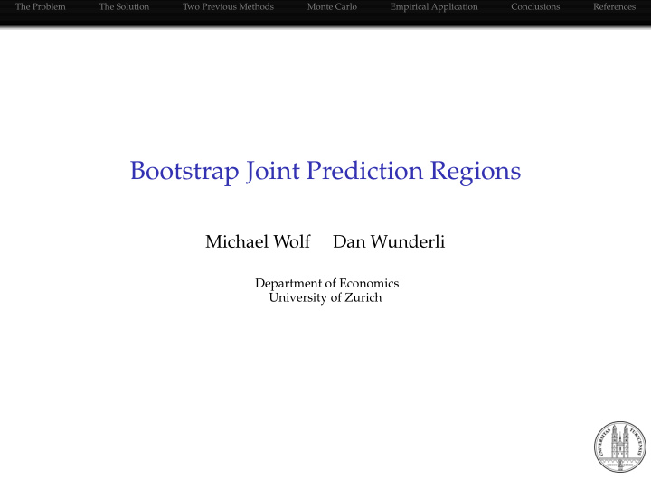 bootstrap joint prediction regions