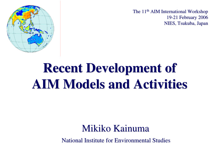 recent development of recent development of aim models