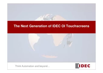 The Next Generation of IDEC OI Touchscreens  Think Automation and beyond  Using a Hardwired