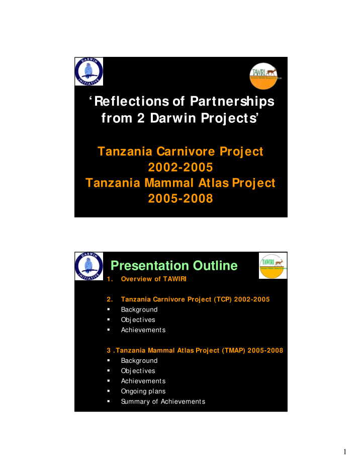reflections of partnerships from 2 darwin projects