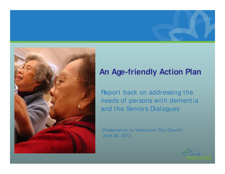 an age friendly action plan