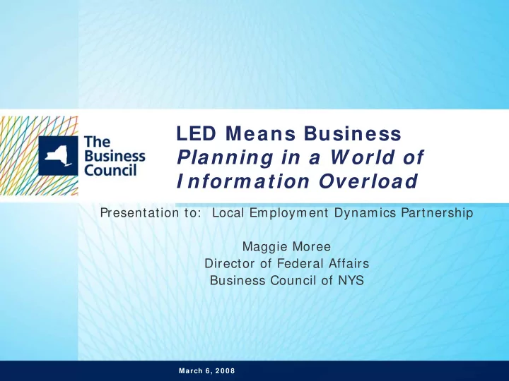 led means business planning in a w orld of i nform ation