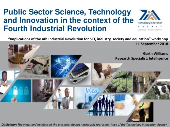 and Innovation in the context of the  Fourth Industrial Revolution  Implications of the 4th