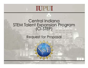Request for Proposal  NSF STEP Program - $2 million grant from the National Science Foundation to