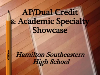 AP  AP/Dual  /Dual Cre  Credit  dit &amp; Aca  cade  demic  mic Spe  peci  cialty  alty  Sh