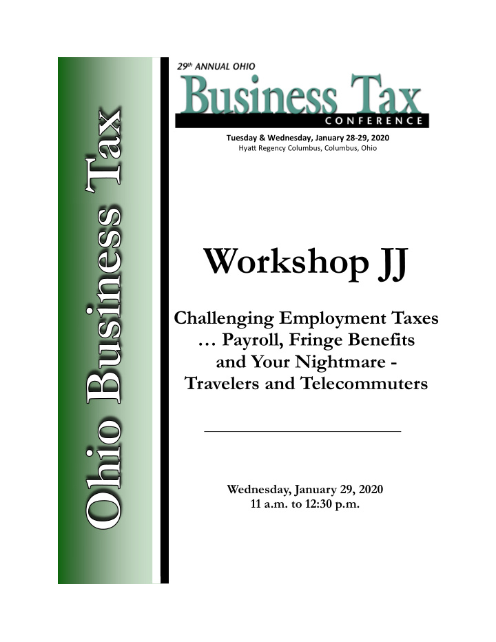 workshop jj challenging employment taxes payroll fringe