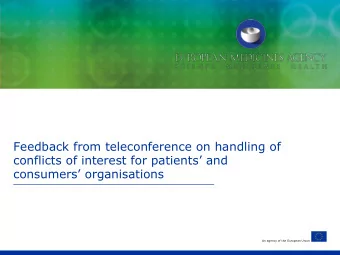 consumers organisations  An agency of the European Union  Policy endorsed by EMA Management