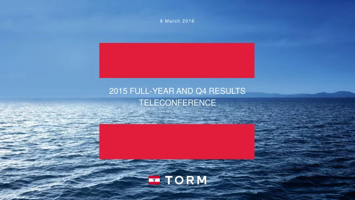teleconference safe harbor statement